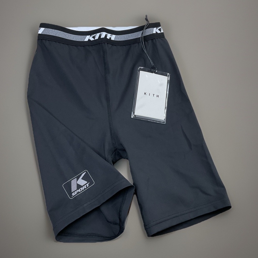 Kith Biker Shorts Logo Classic Elastic Waist Pull On Performance Women Sz XS NWT